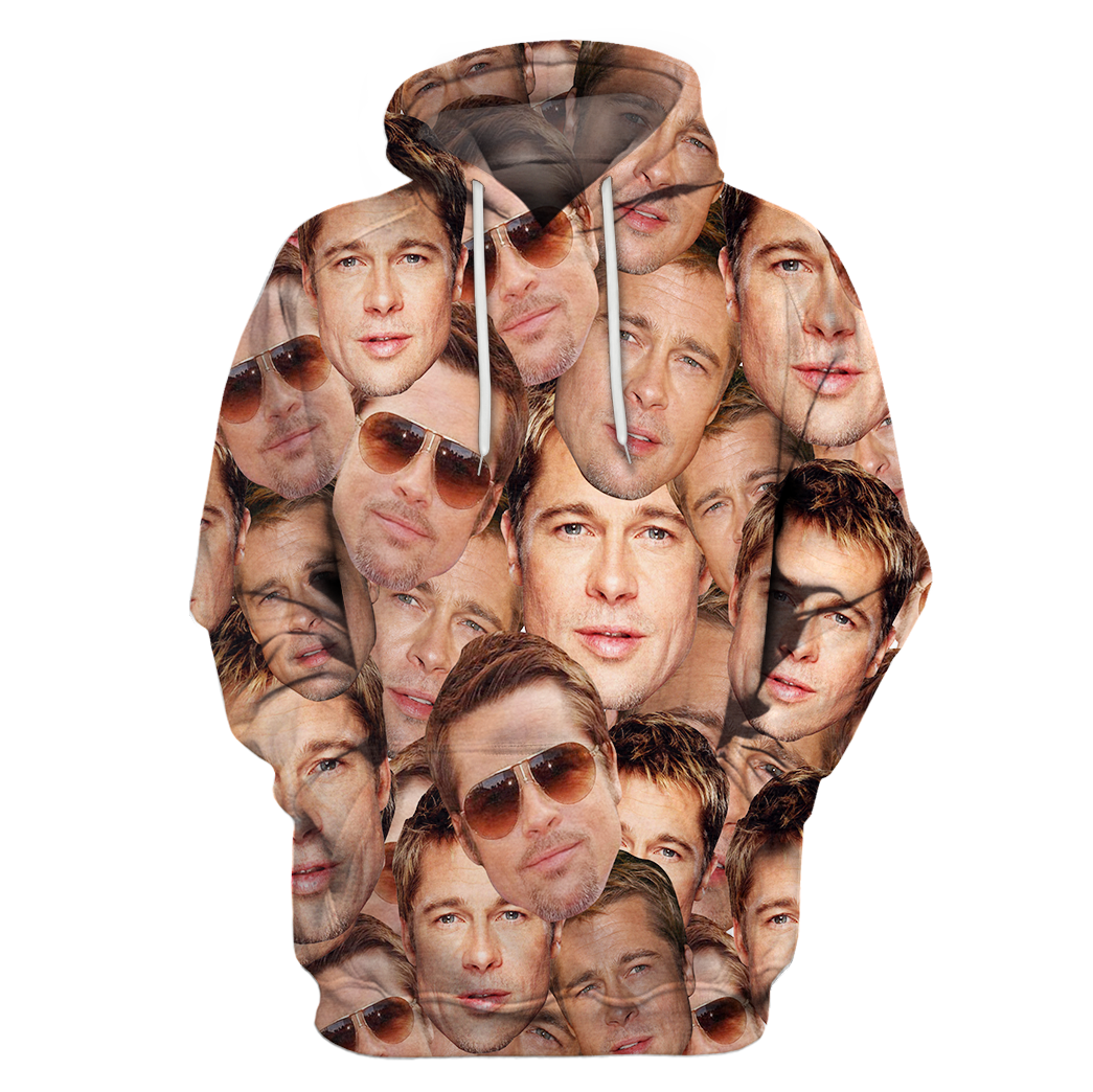 3D AOP Funny Brad Pitt Shirt-Apparel-6teenth World-Hoodie-S-Vibe Cosy™