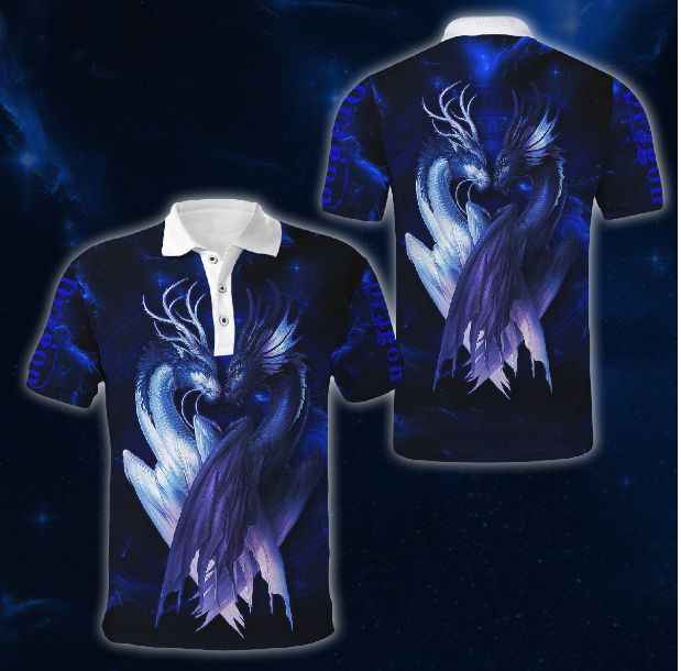 Blue Couple Dragon 3D Shirt All Over Printed Shirts For Men and Women NDD10162002