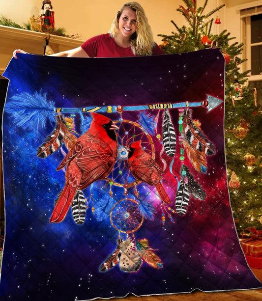 Beautiful Cardinal Birds Dreamcatcher Quilt