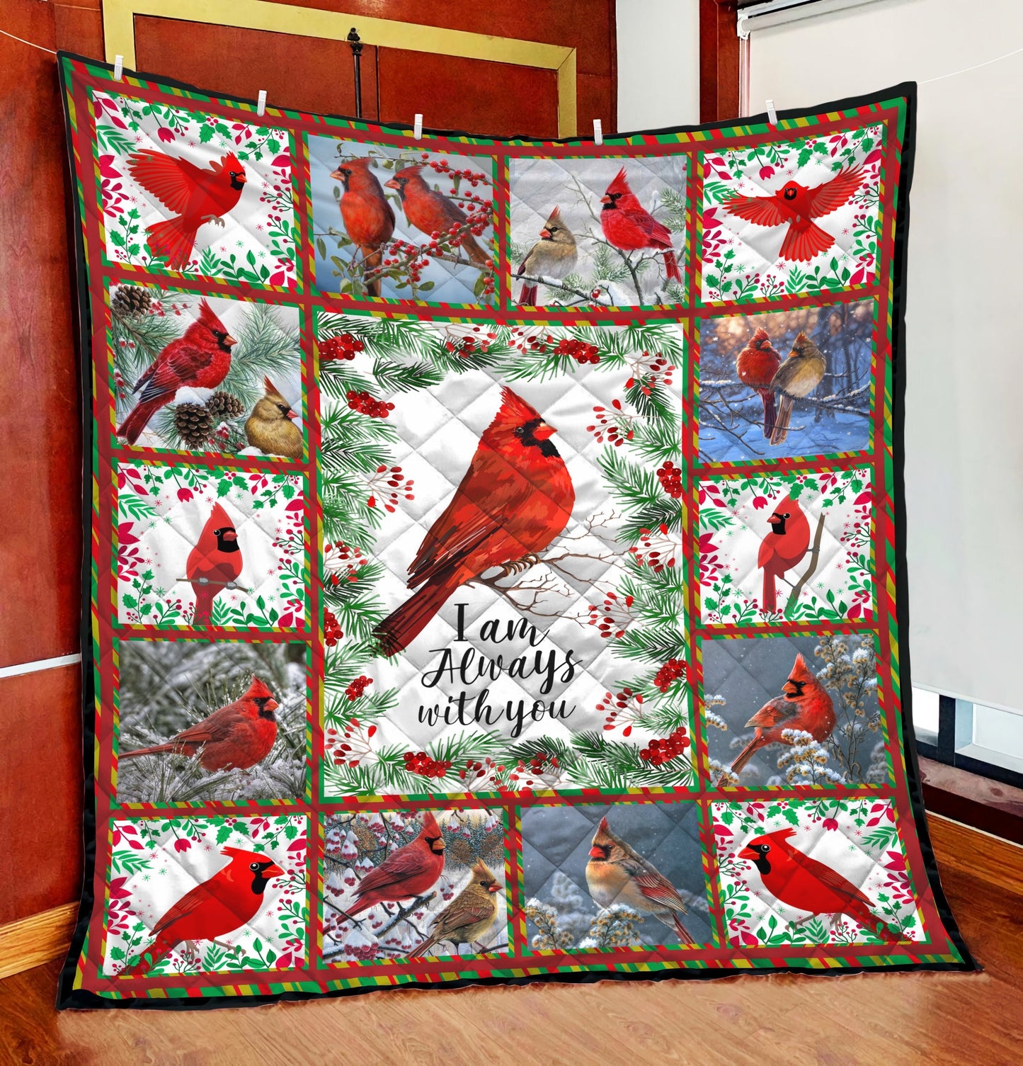 Beautiful Cardinal Birds I am always with you Quil