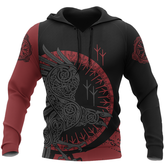 Viking Raven Pullover - Amaze Style™-ALL OVER PRINT HOODIES