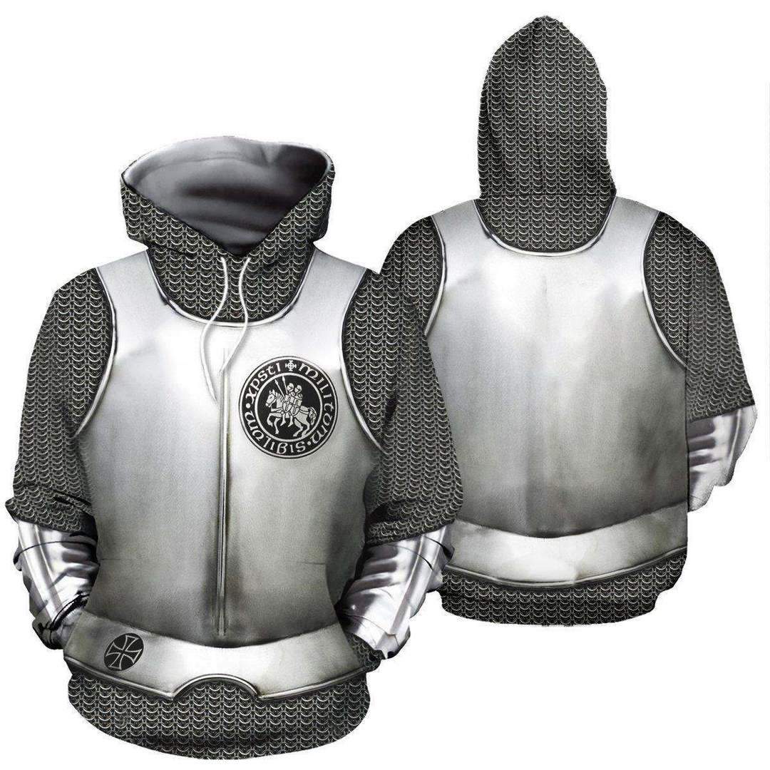 3D All Over Printed Hoodie Chainmail Knight Armor Shirts MP819 - Amaze Style™-Apparel