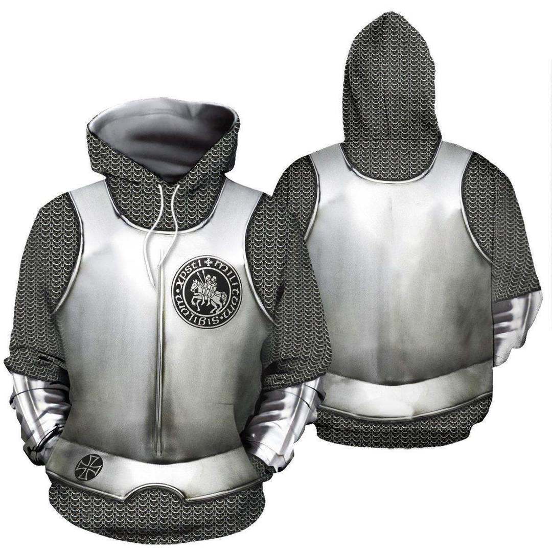 3D All Over Printed Hoodie Chainmail Knight Armor Shirts MP819 - Amaze Style™-Apparel