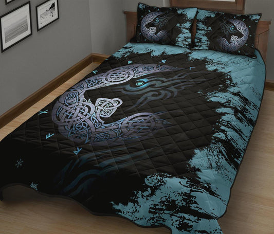 Viking Fenrir Wolf Quilt Bed Set