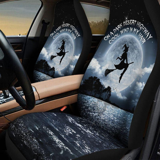 On A Dark Desert Highway Halloween Car Seat Cover