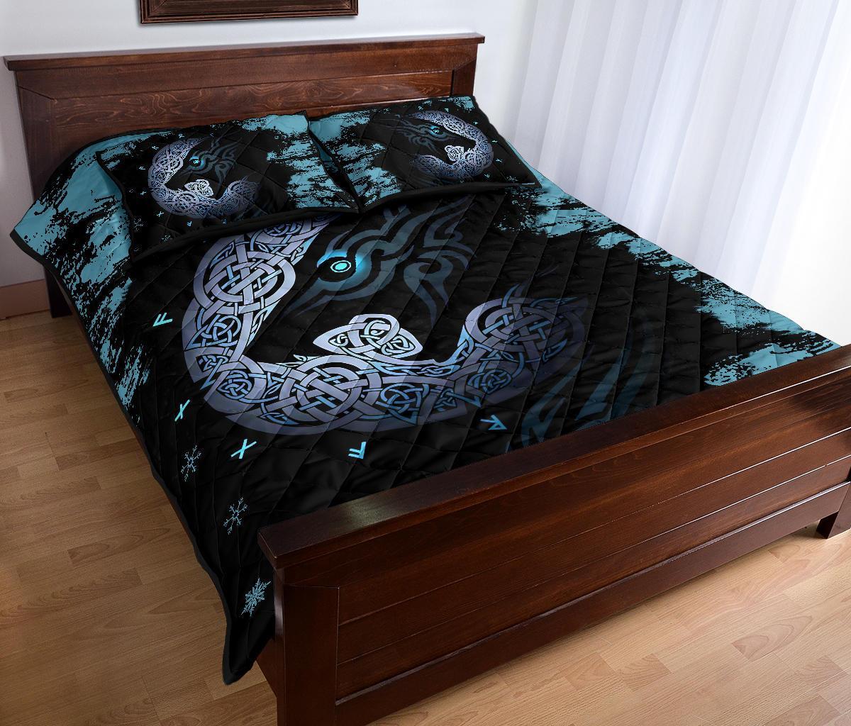 Viking Fenrir Wolf Quilt Bed Set