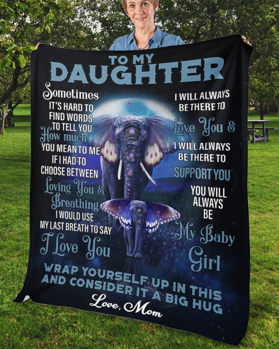 To My Daughter From Mom - Elephants - Premium Blanket