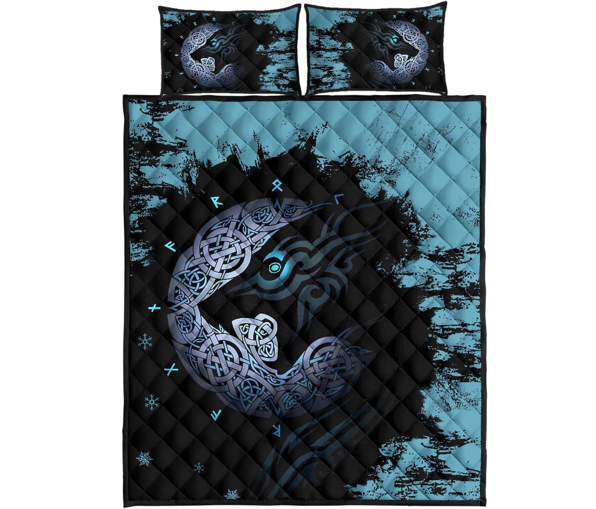 Viking Fenrir Wolf Quilt Bed Set