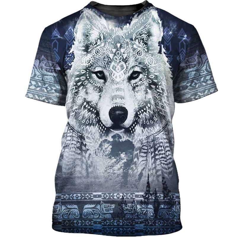 Wolf Native American Hoodie 3D All Over Printed Shirts