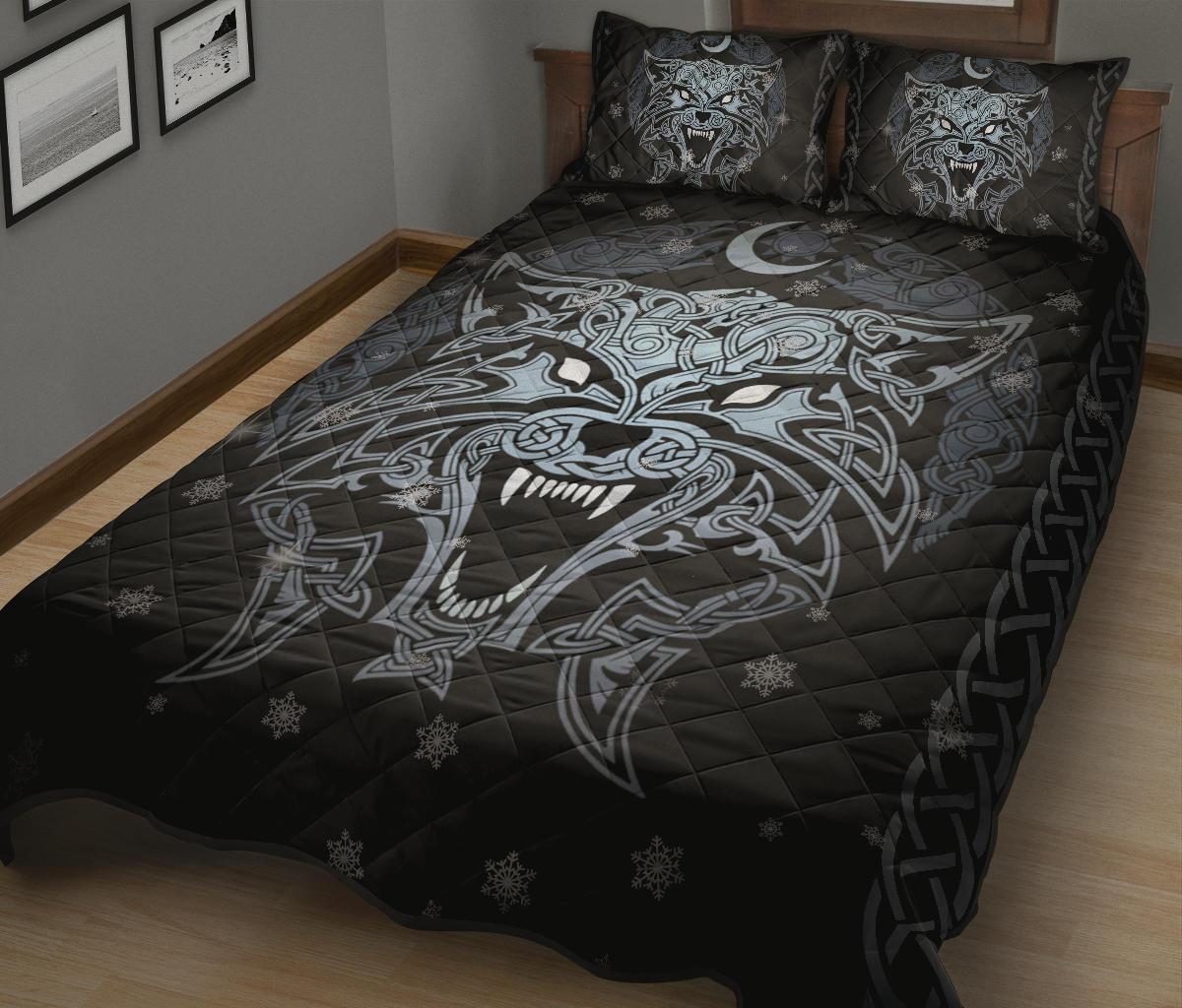 Viking Wolf Quilt Bed Set