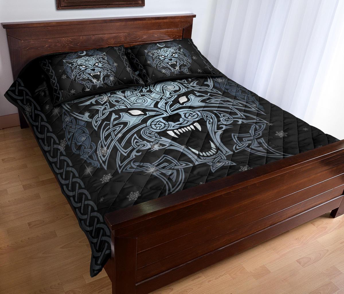 Viking Wolf Quilt Bed Set