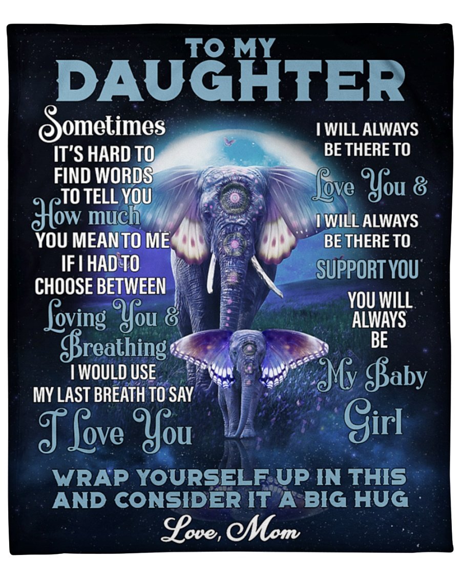 To My Daughter From Mom - Elephants - Premium Blanket