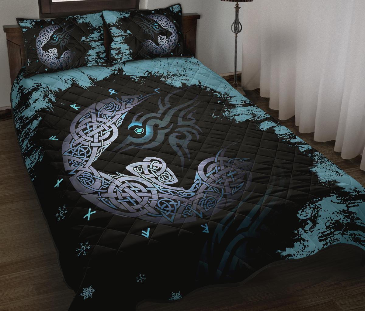 Viking Fenrir Wolf Quilt Bed Set