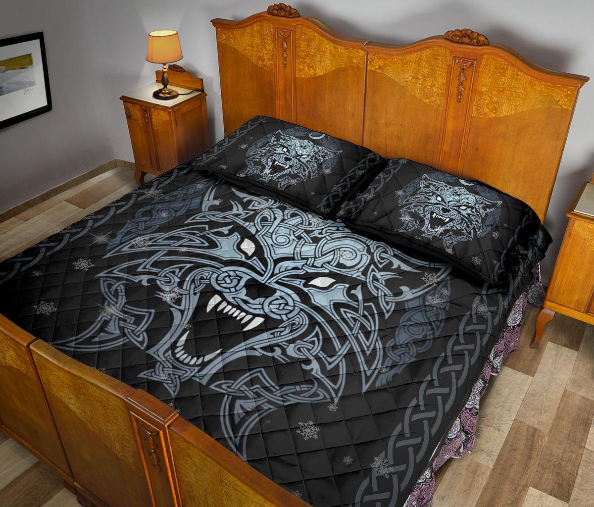 Viking Wolf Quilt Bed Set