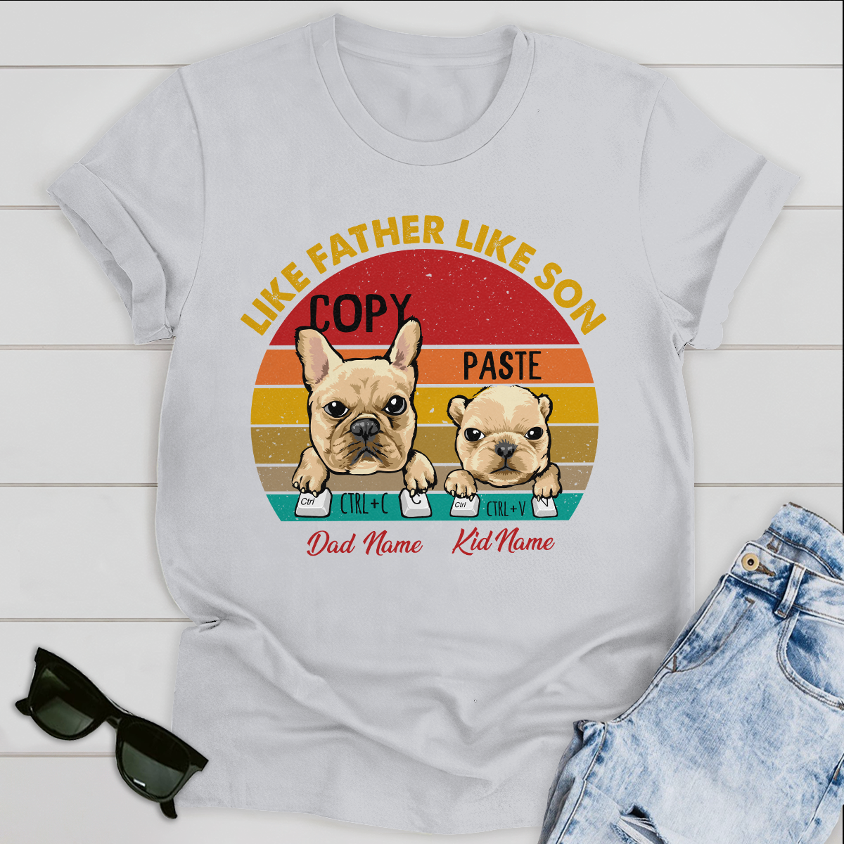 Like Father Like Son Personalized Dog T-shirt Father's Day