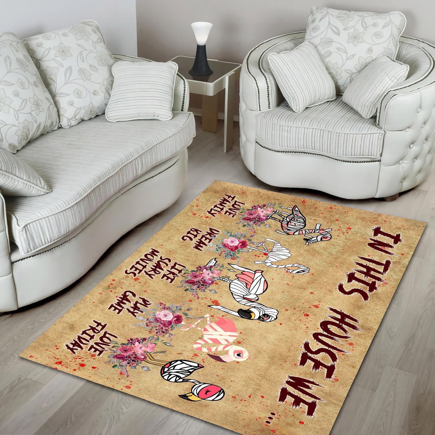 In This House Flamingos Horror Rug MH270820-MEI