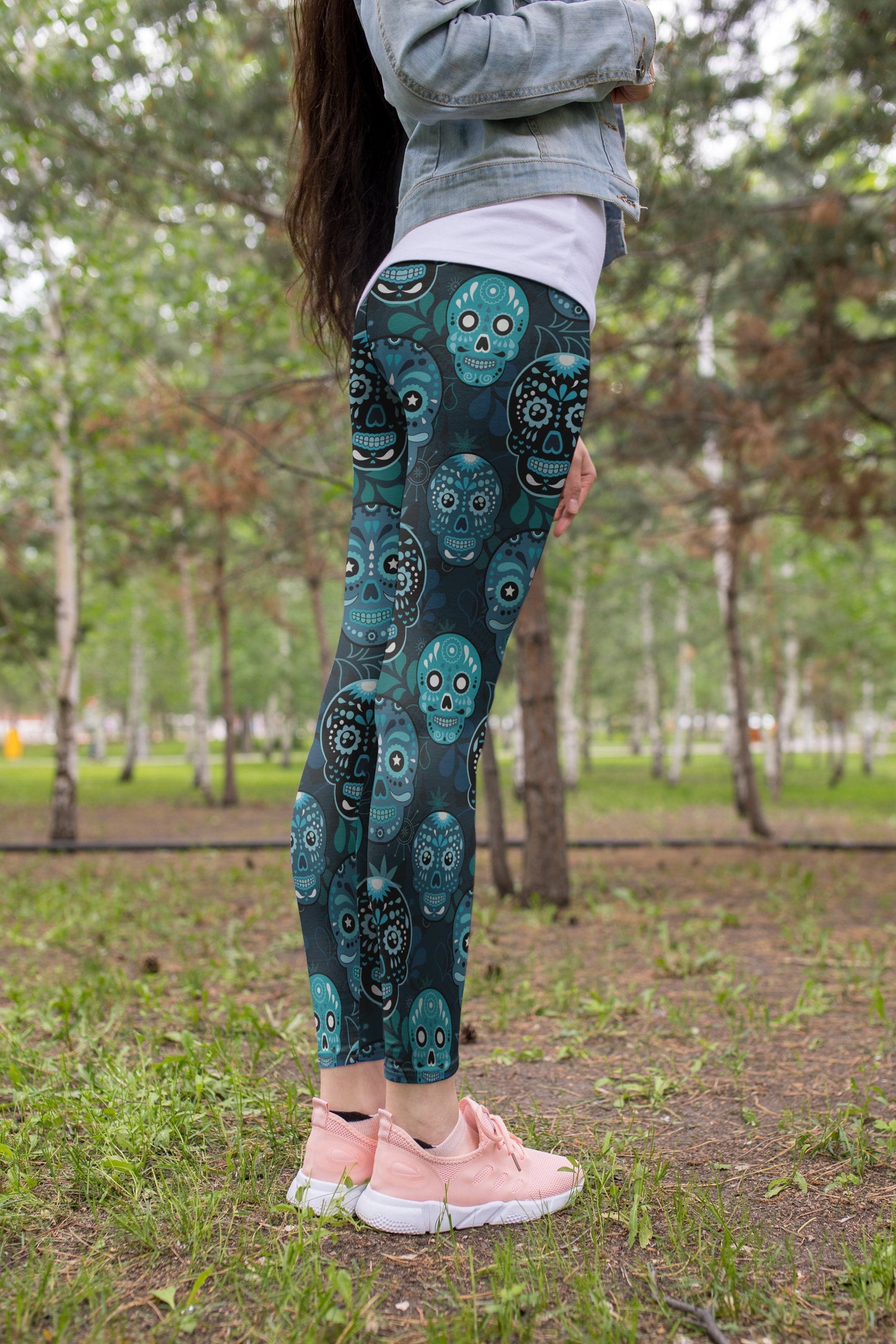 3D All Over Print Blue Skull Legging - Amaze Style™-Apparel