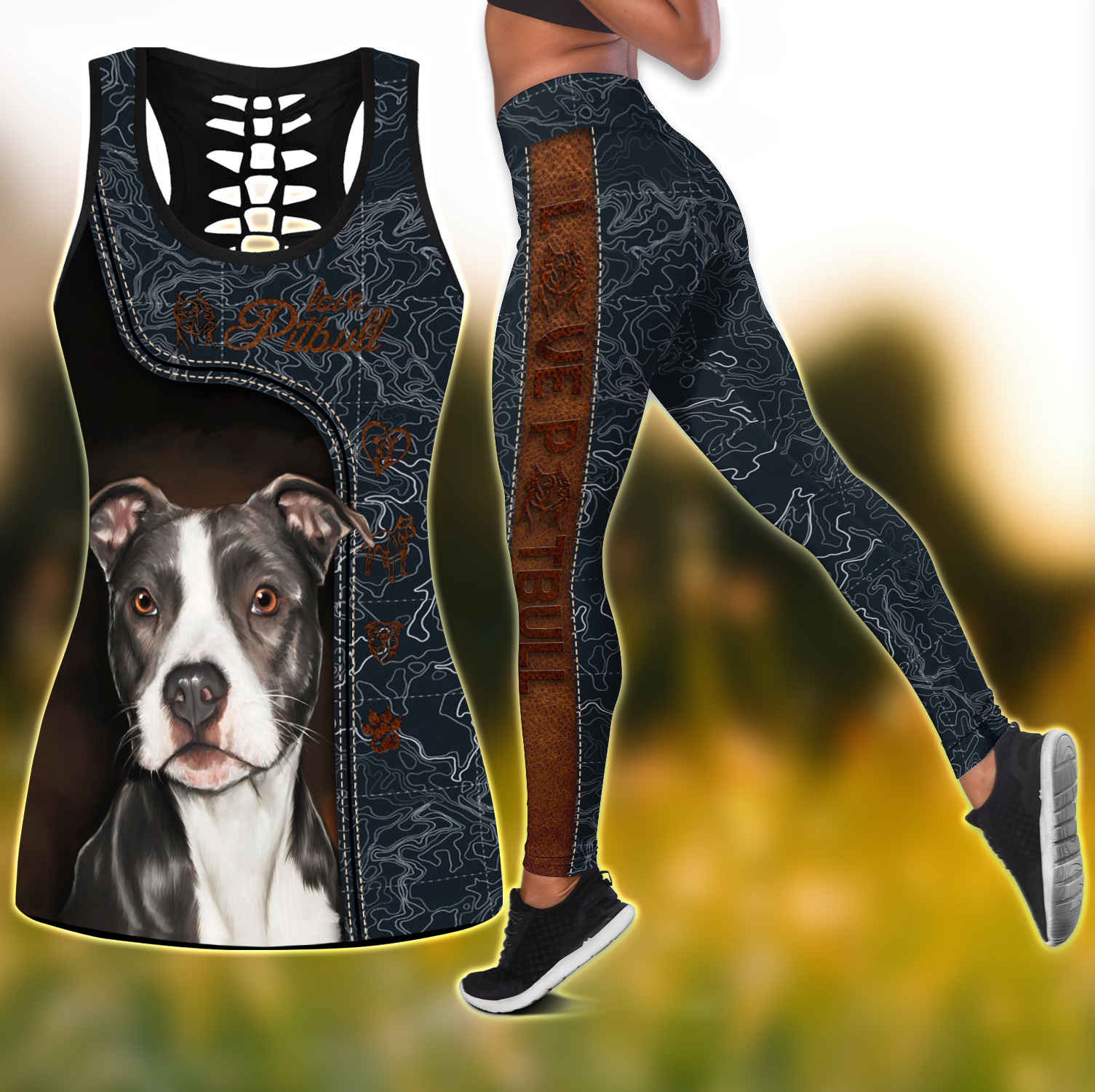 Love Pit bull Combo Legging + Tank by SUN Pi210422 - Amaze Style™-Apparel