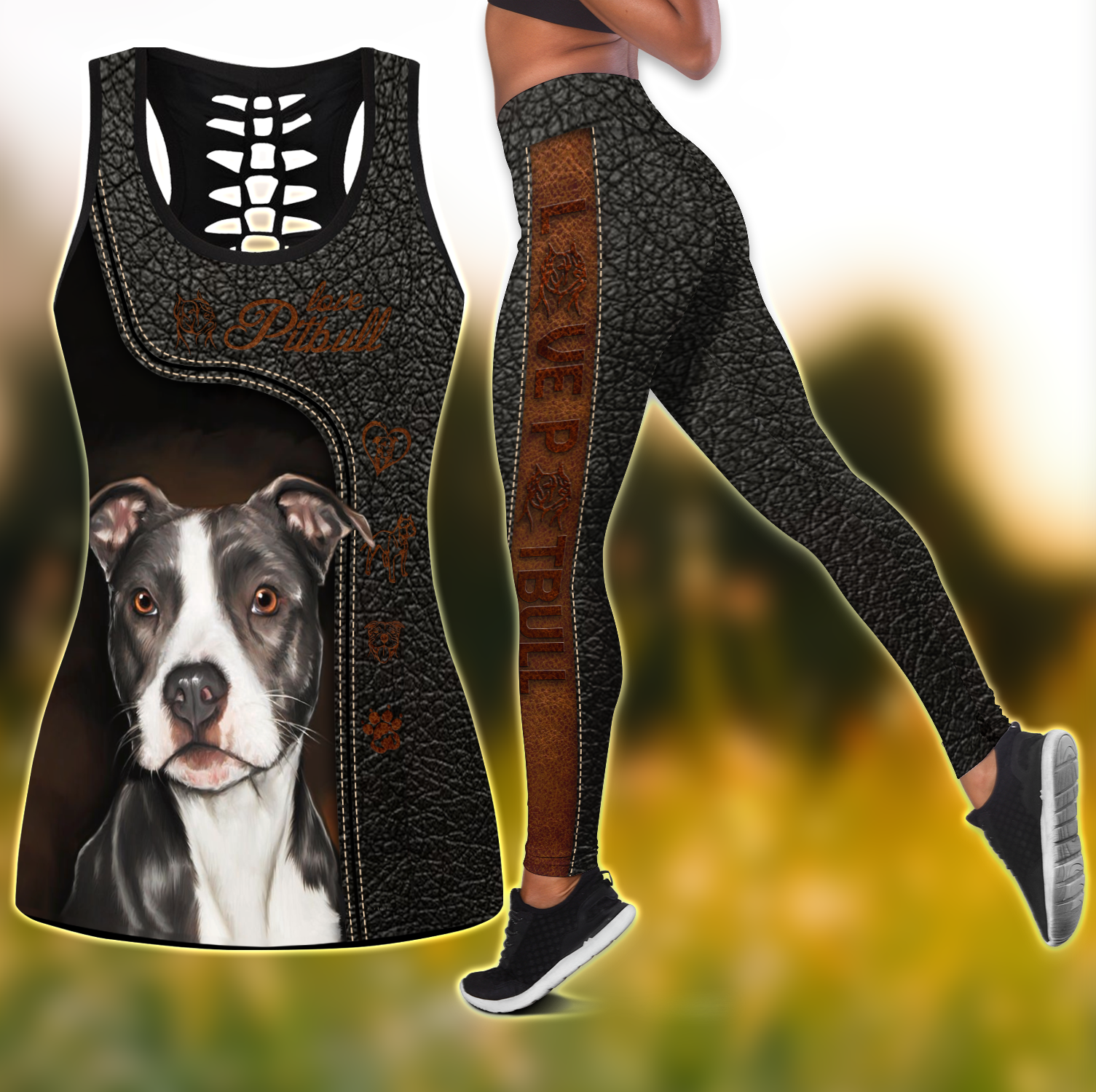 Love Pit bull Combo Legging + Tank by SUN Pi210423 - Amaze Style™-Apparel