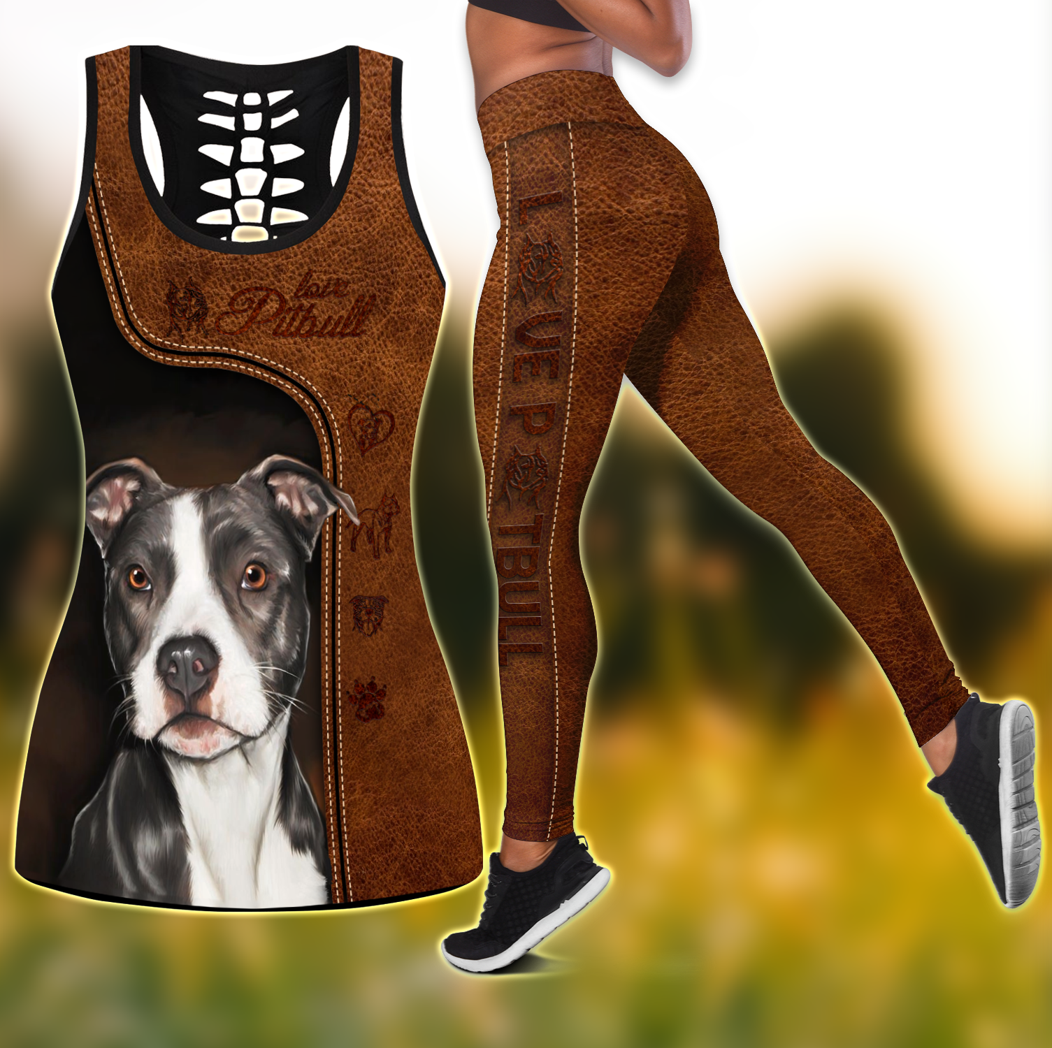 Love Pit bull Combo Legging + Tank by SUN Pi210424 - Amaze Style™-Apparel