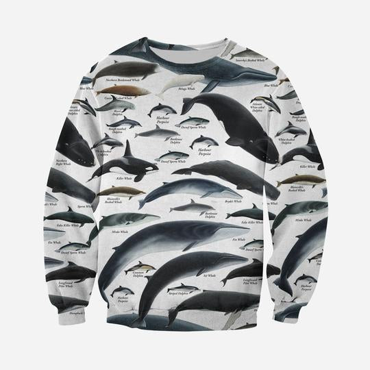 3D ALL OVER PRINTED WHALES DOLPHINS SHIRTS AND SHORTS-Apparel-6teenth World-Sweatshirt-S-Vibe Cosy™