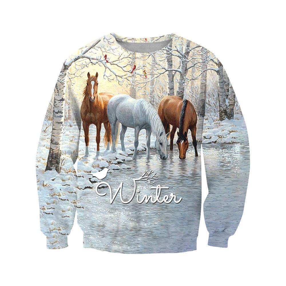 3D All Over Printed Winter Horses Shirts-Apparel-6teenth World-Sweatshirt-S-Vibe Cosy™