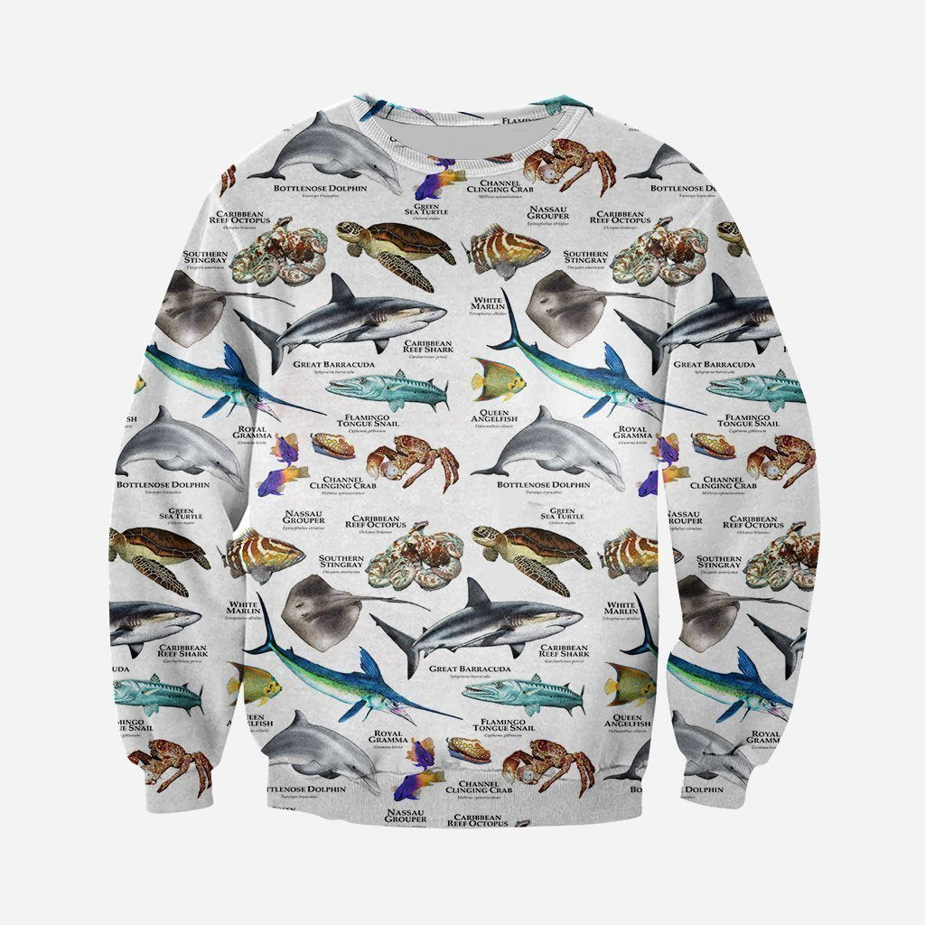 3D All Over Printed Marine Animals of the Caribbean Ocean Shirts And Shorts - Amaze Style™-Apparel