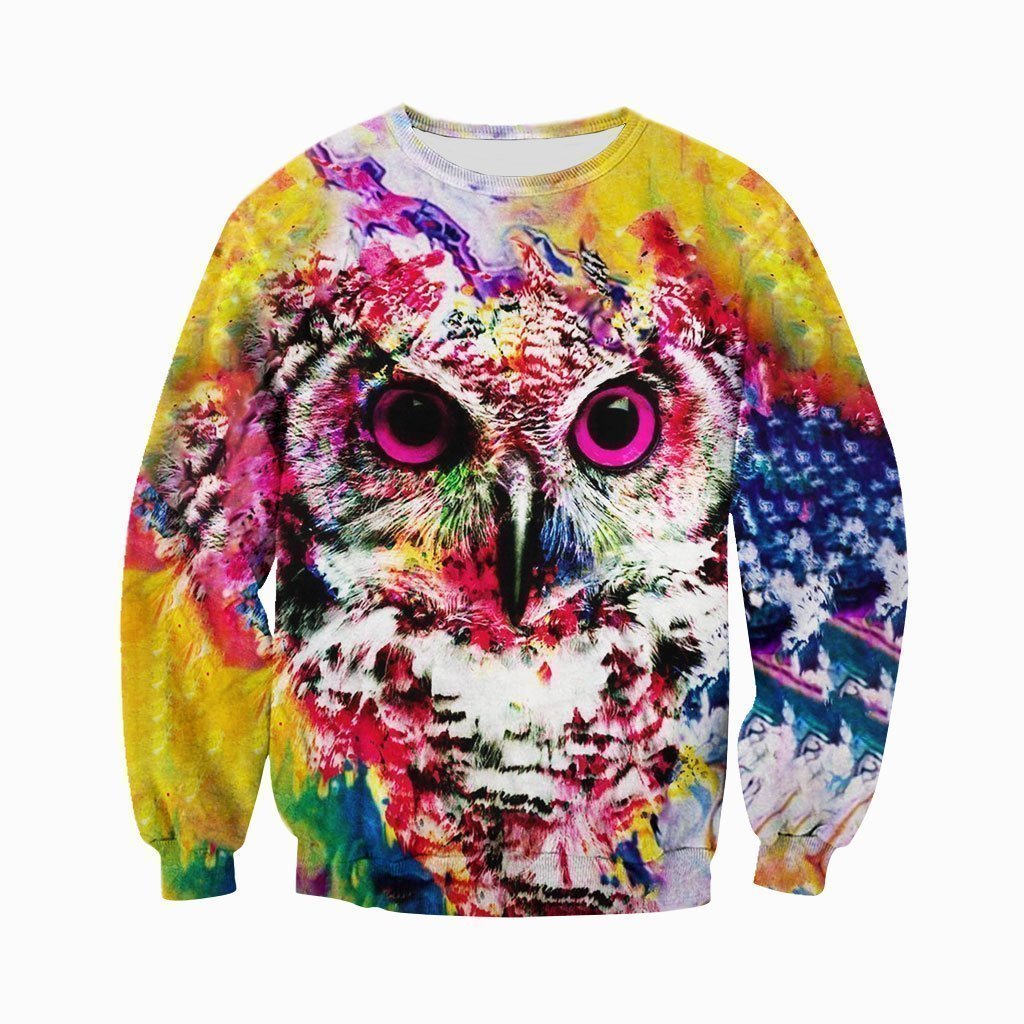 3D All Over Printed Colorful Owl Shirts and Shorts - Amaze Style™-Apparel