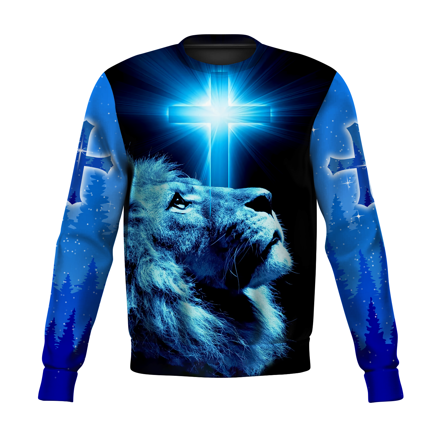 Way Maker Miracle Worker Promise Keeper Light In The Darkness Blue Lion All Over Printed Shirt - Amaze Style™-Apparel