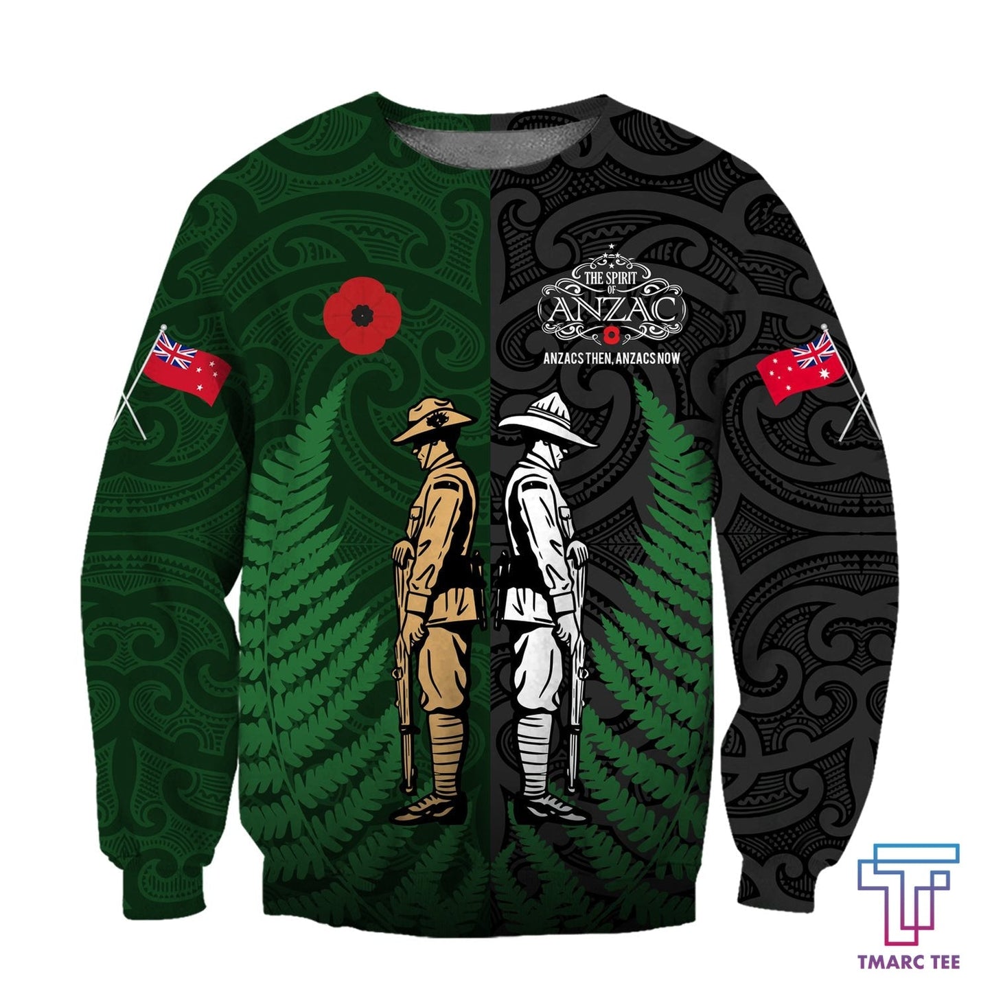 Tmarc Tee Anzac Day New Zealand and Australia Soldier 3D printed shirts
