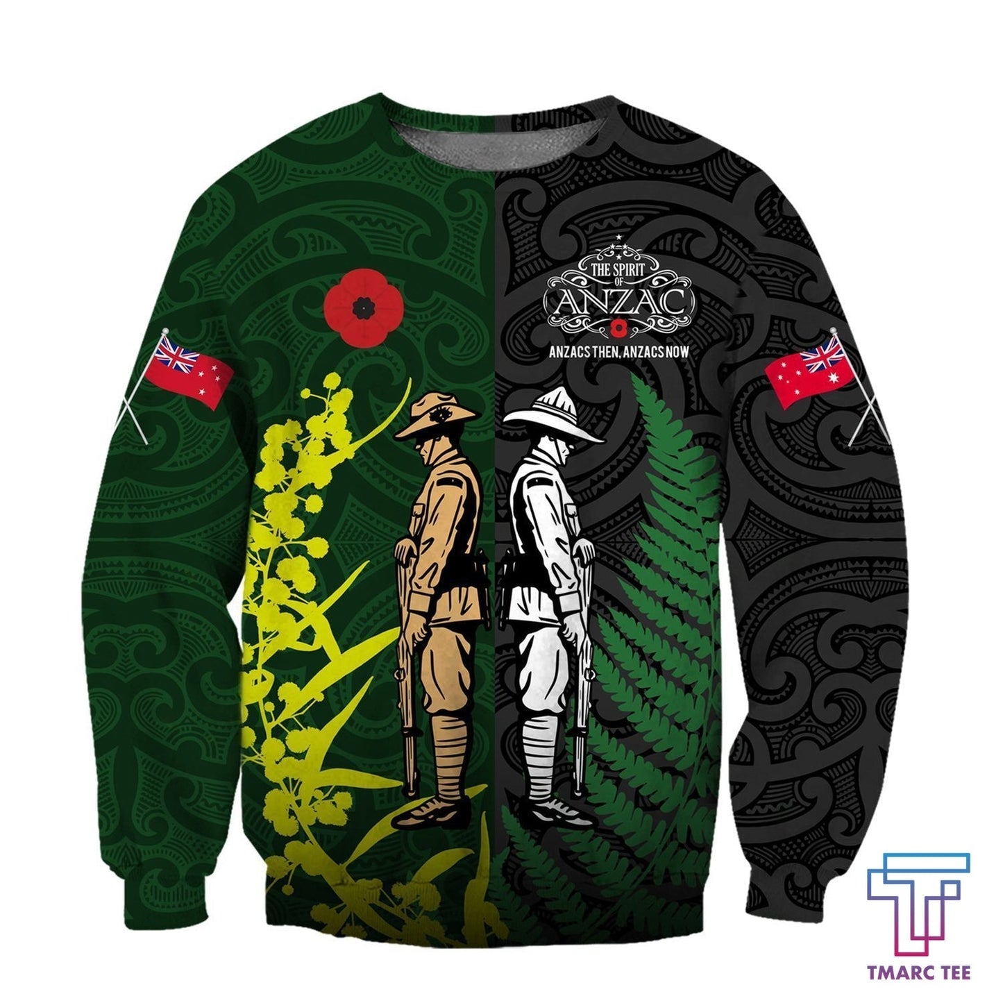 ANZAC day fern-wattle lest we forget Kiwi and Australia Soldier TR050302 - Amaze Style™-Apparel