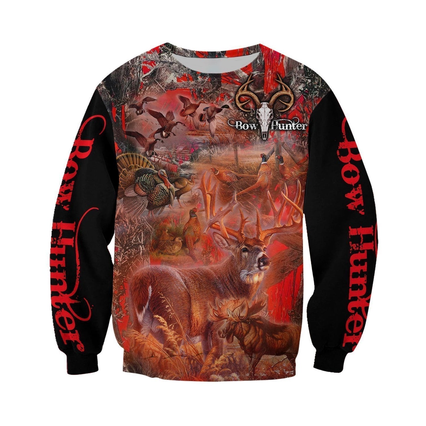 3D All Over Printed Beautiful Red Camo Hunting Hoodie - Amaze Style™-Apparel