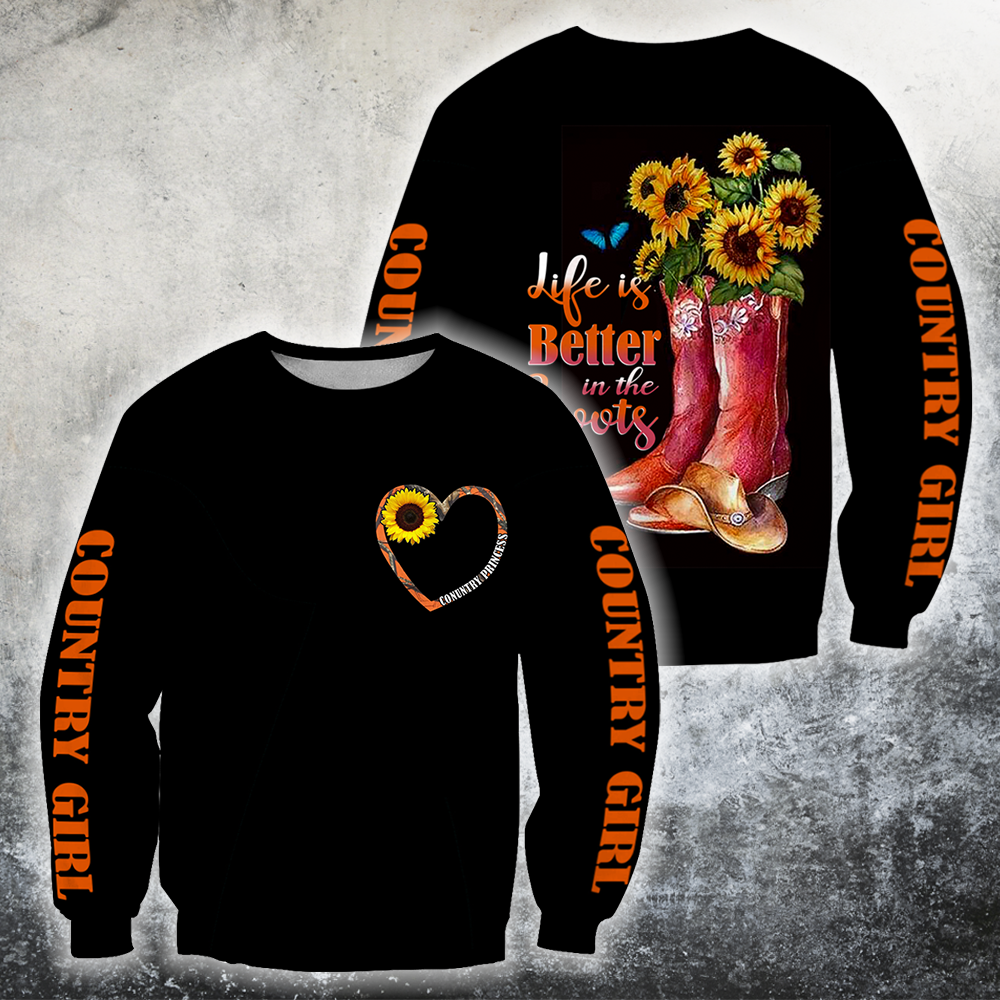 3D All Over Printed Life is better in the Boots Hoodie - Amaze Style™-Apparel