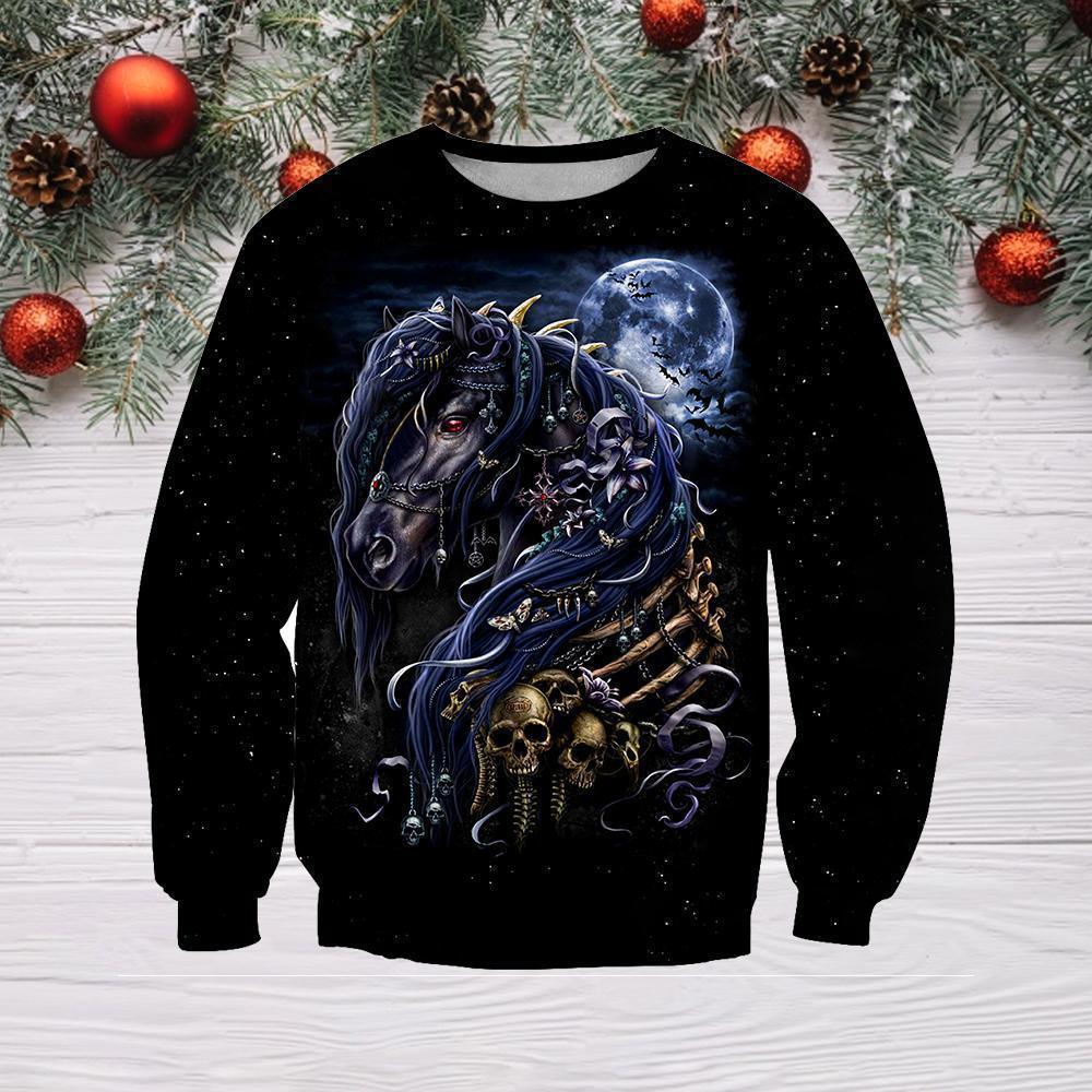 3D All Over Printed Black Horse - Amaze Style™-Apparel