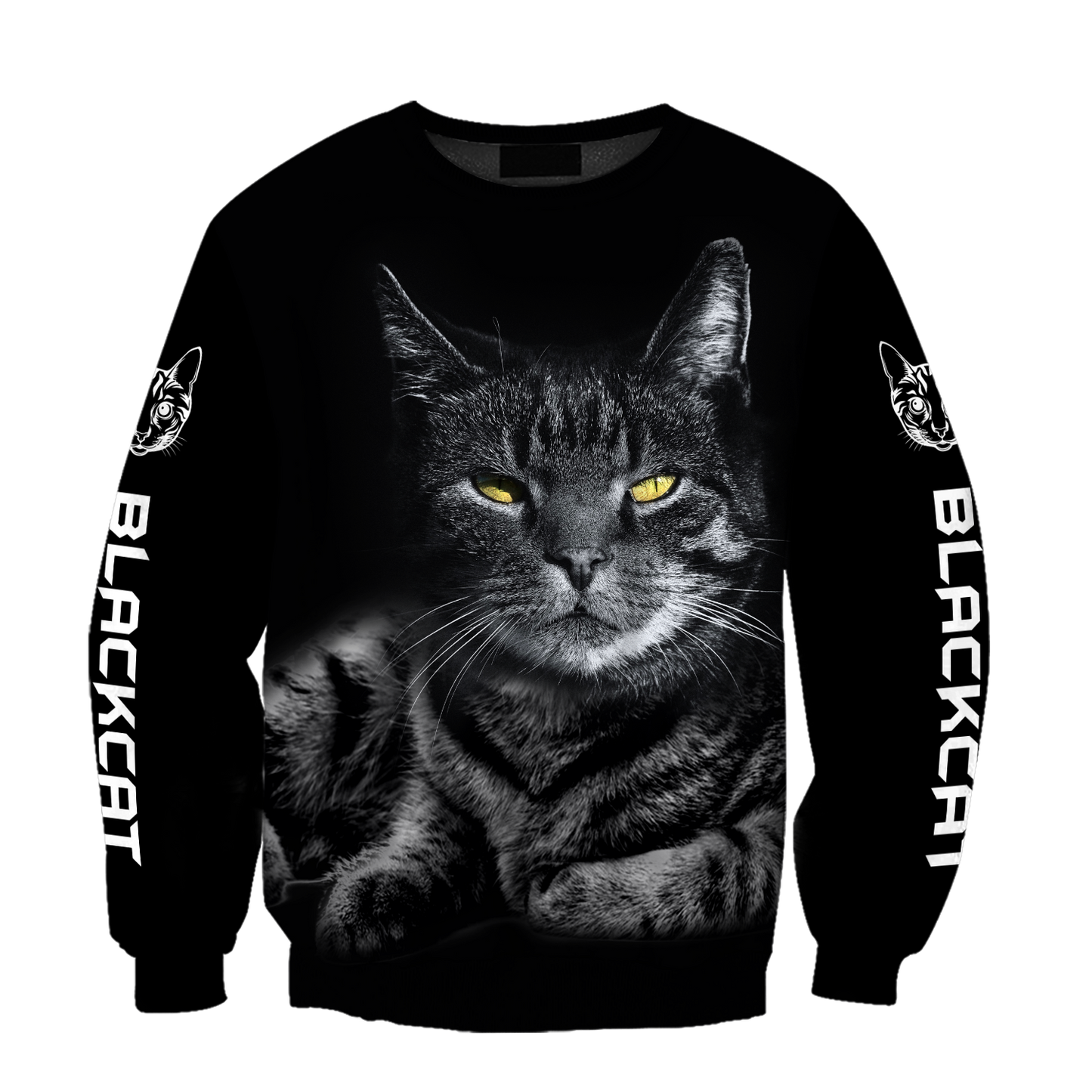 Black cat cover 3D printed shirts for men and women