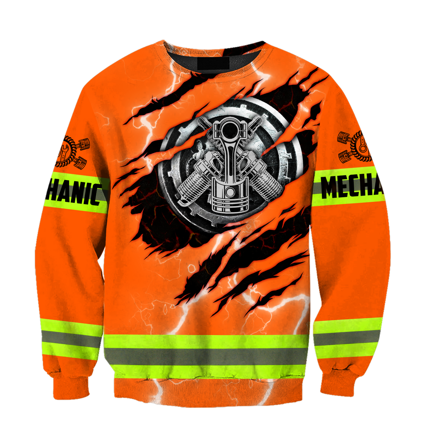 All Over Printed Mechanic Hoodie For Men and Women TN