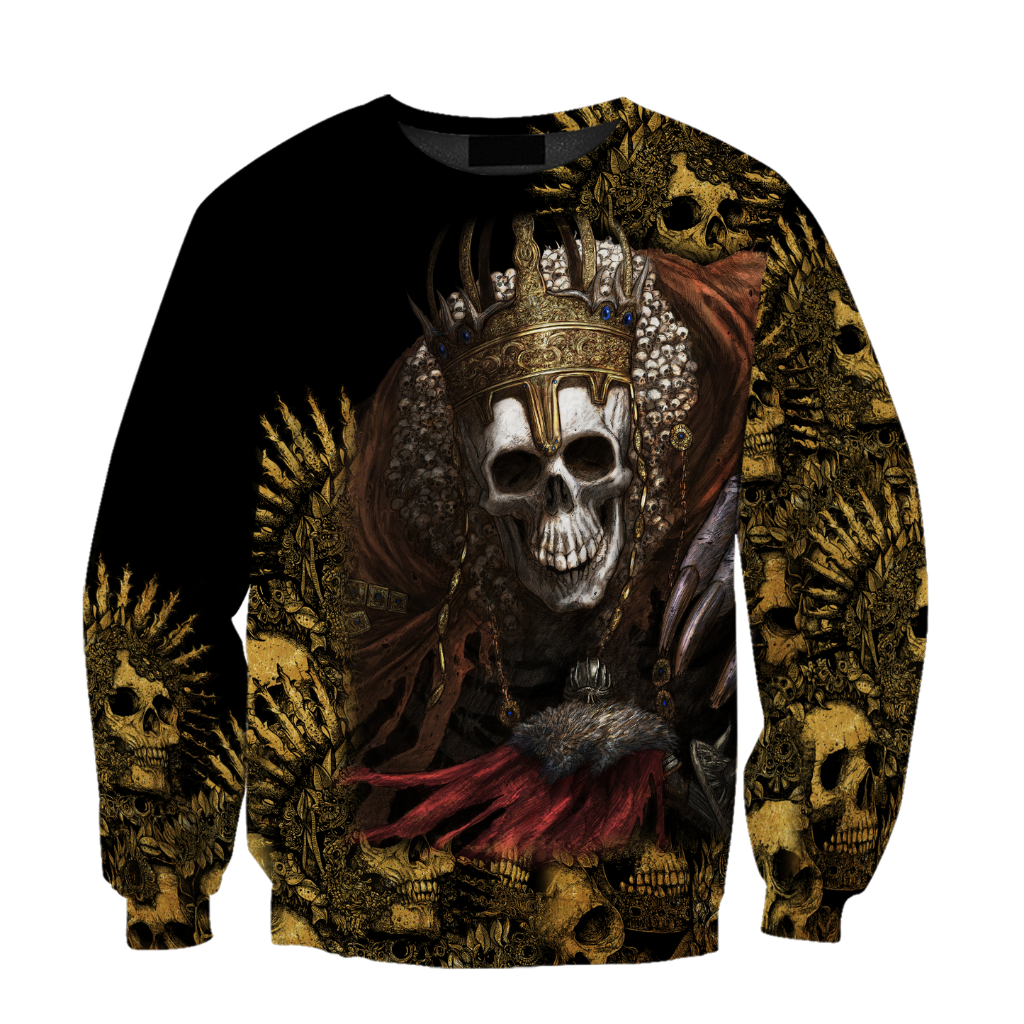 Unique Unisex All Over Printed King Skull Shirts MEI