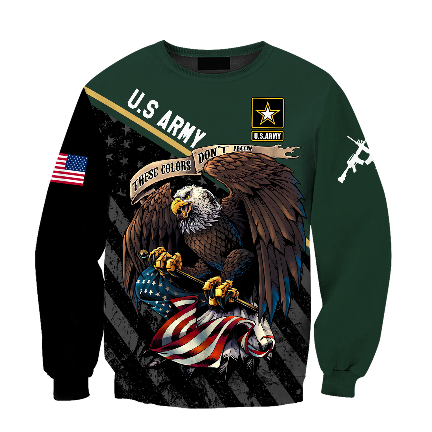 US Veteran Army Green 3D All Over Printed Shirts For Men And Women Proud Military