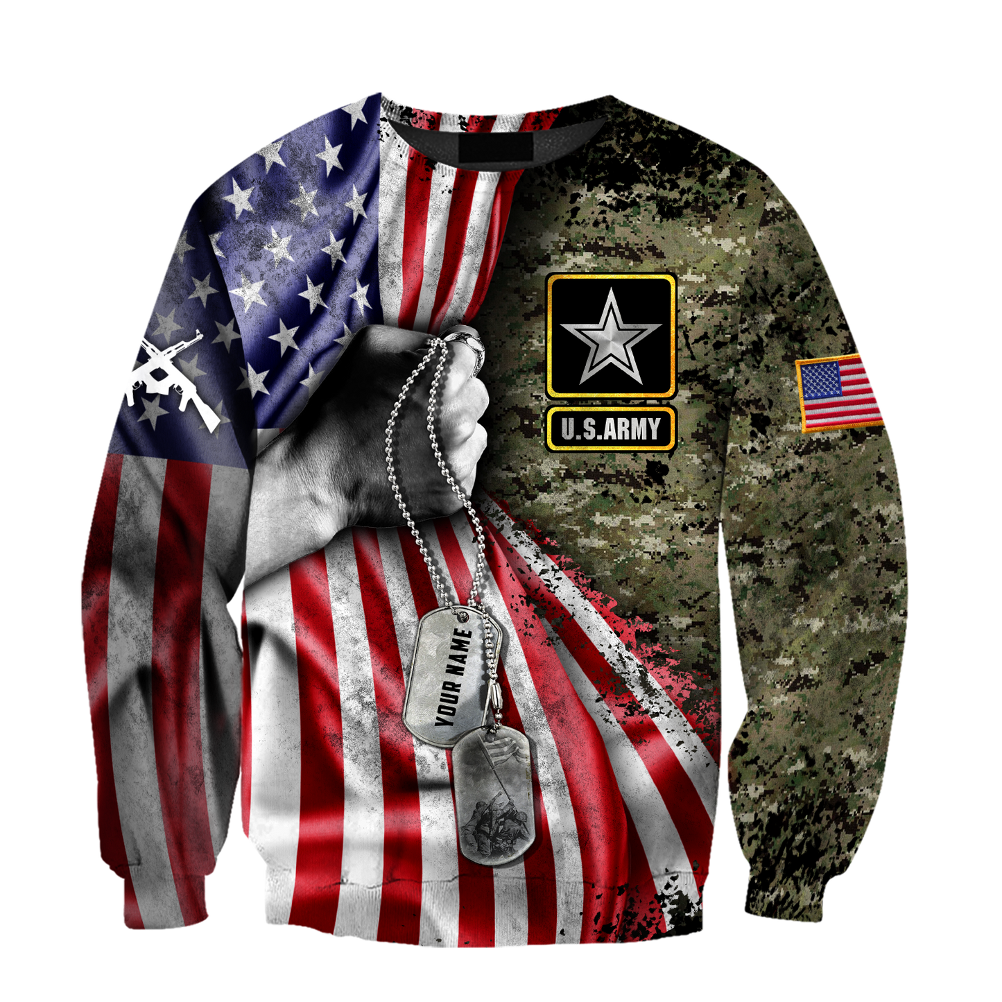 US Army tag Custom name 3D shirts for men and women