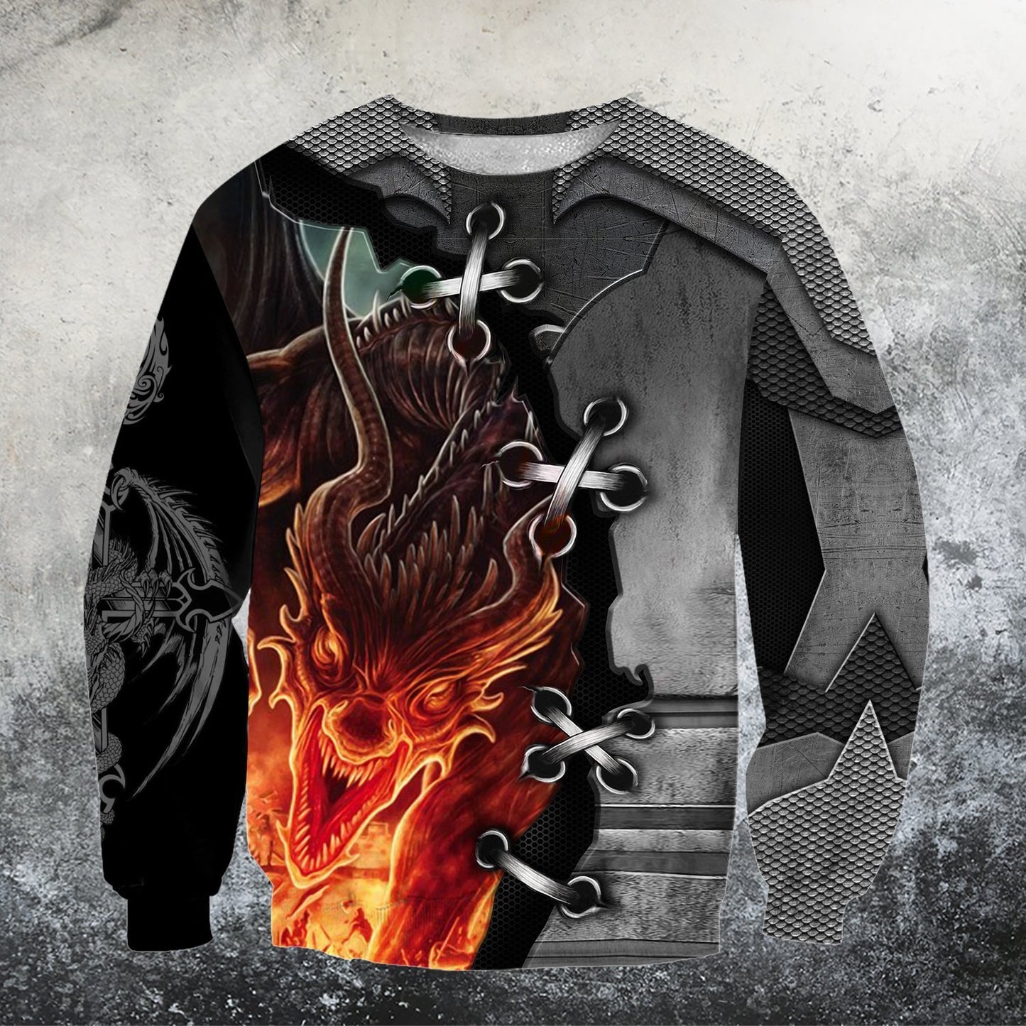3D Tattoo and Dungeon Dragon Hoodie HAC111202-Apparel-NM-Sweater-S-Vibe Cosy™
