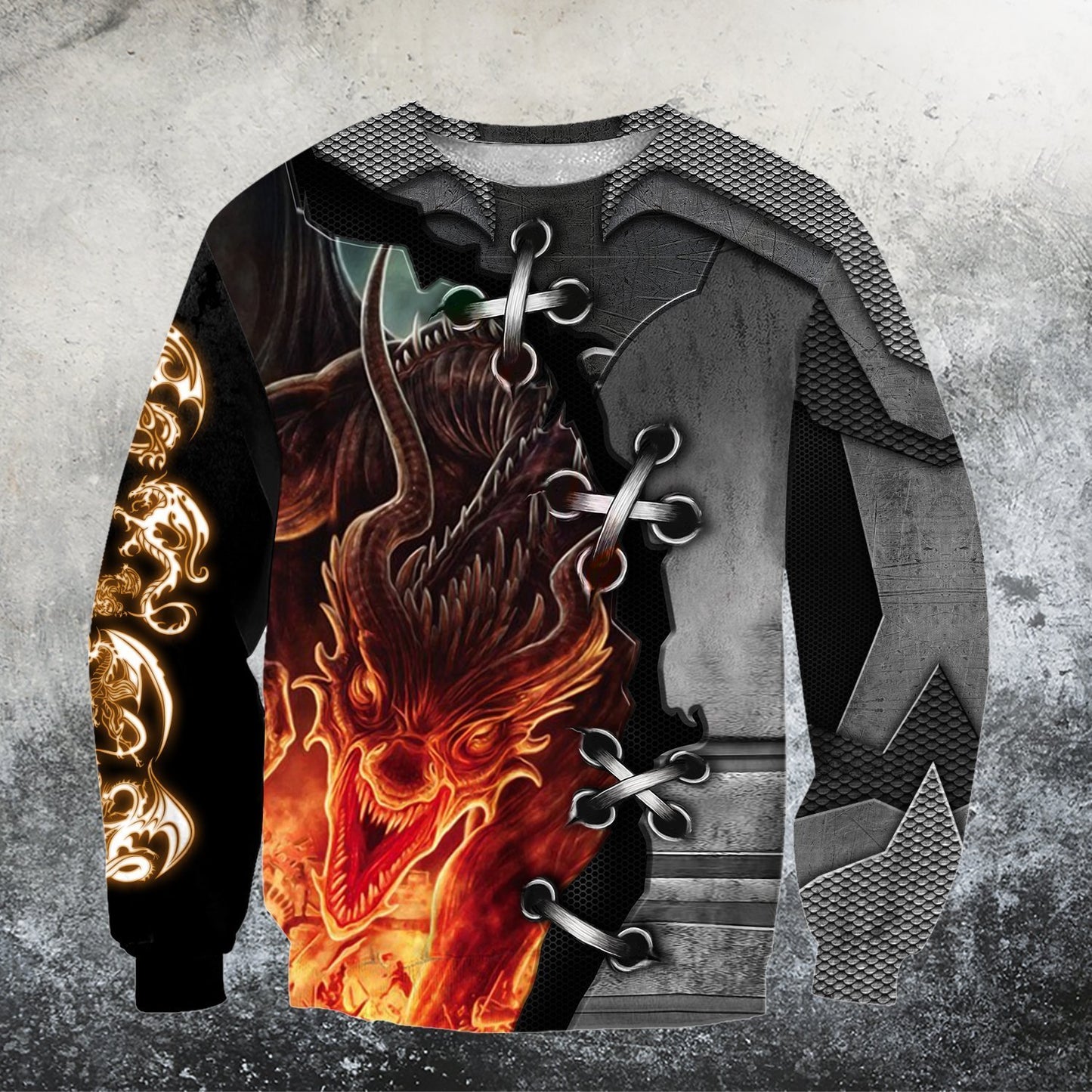 3D Tattoo and Dungeon Dragon Hoodie HAC111201-Apparel-NM-Sweater-S-Vibe Cosy™