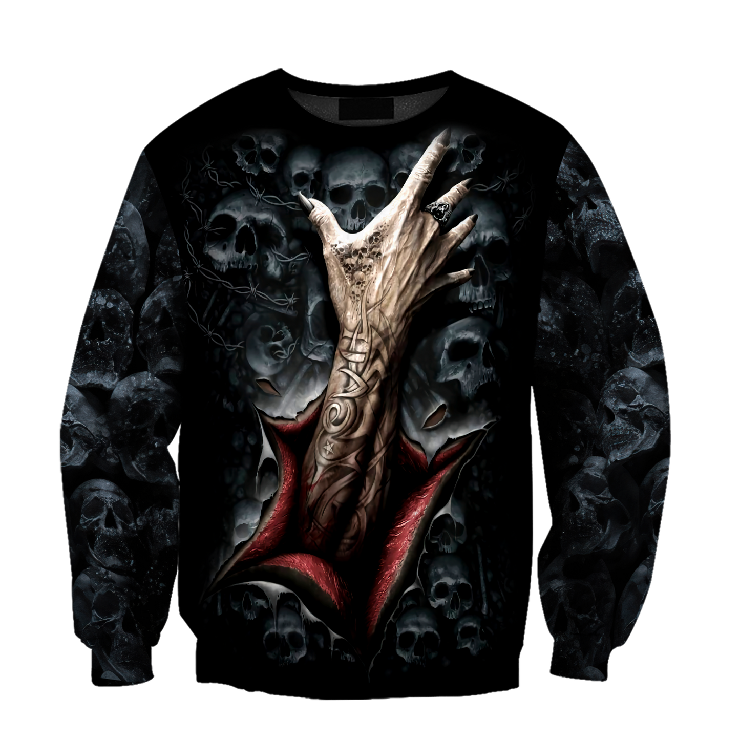 Black Skull 3D All Over Printed Shirts and short for Men and Women