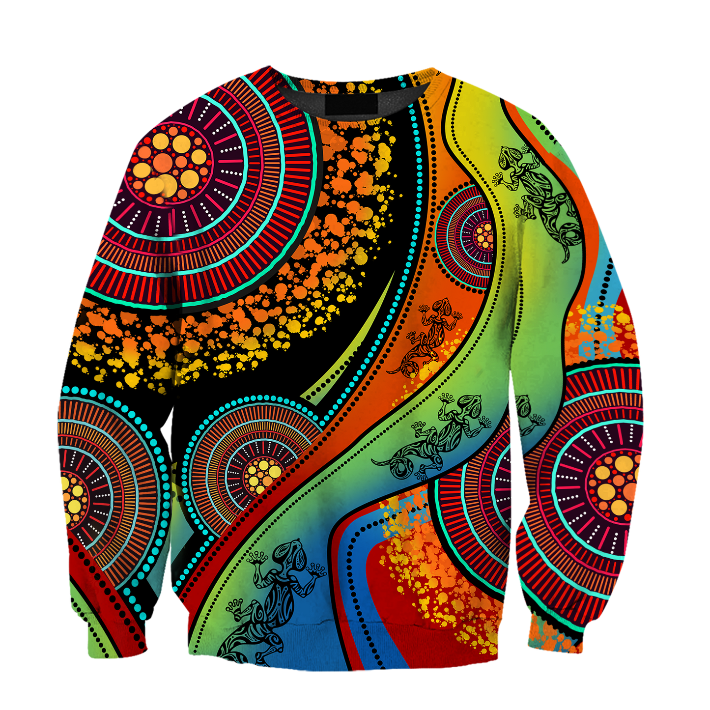 Aboriginal Australia Indigenous Lizard Painting Art shirts for men and women
