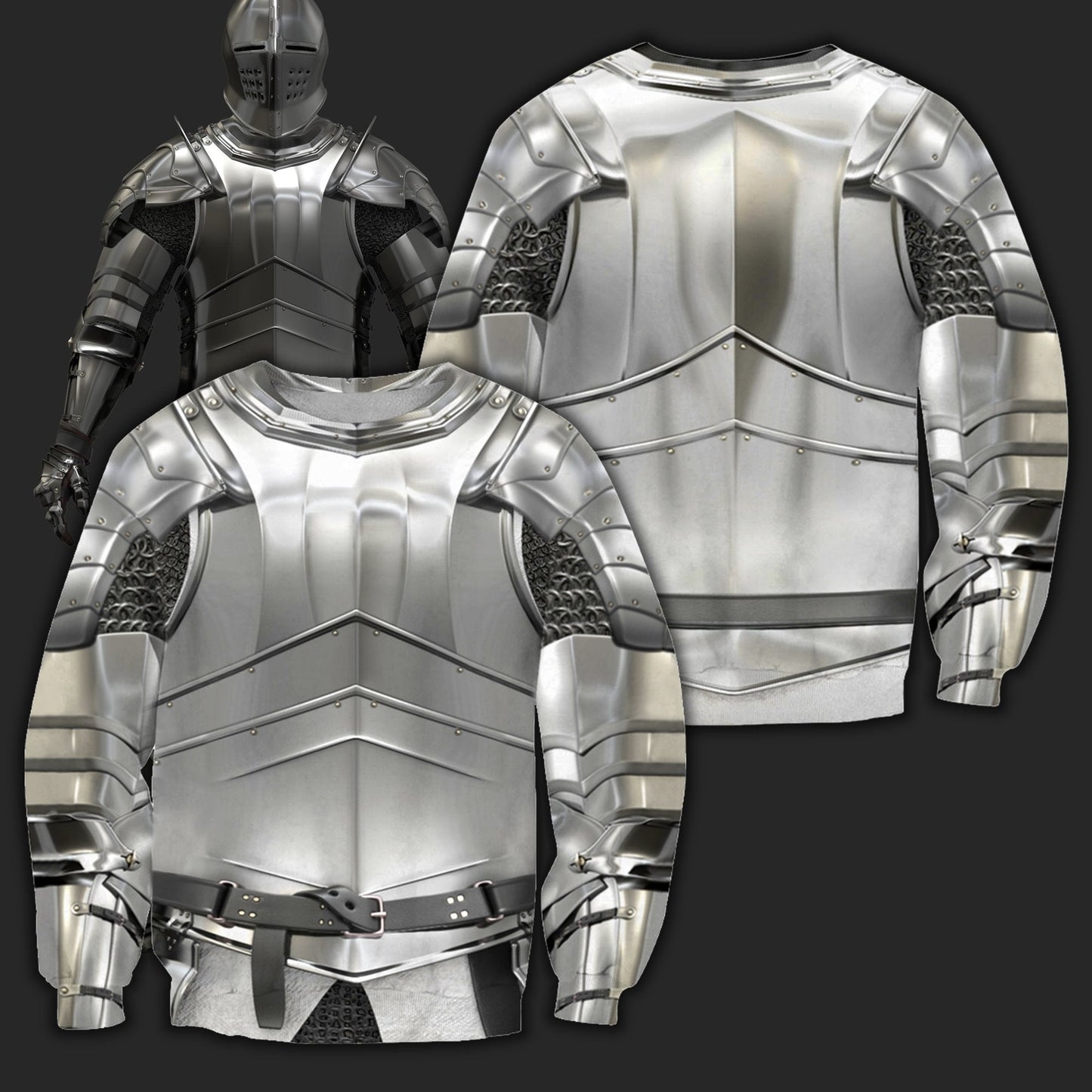 3D All Over Printed Knight Armor Tops - Amaze Style™-Apparel
