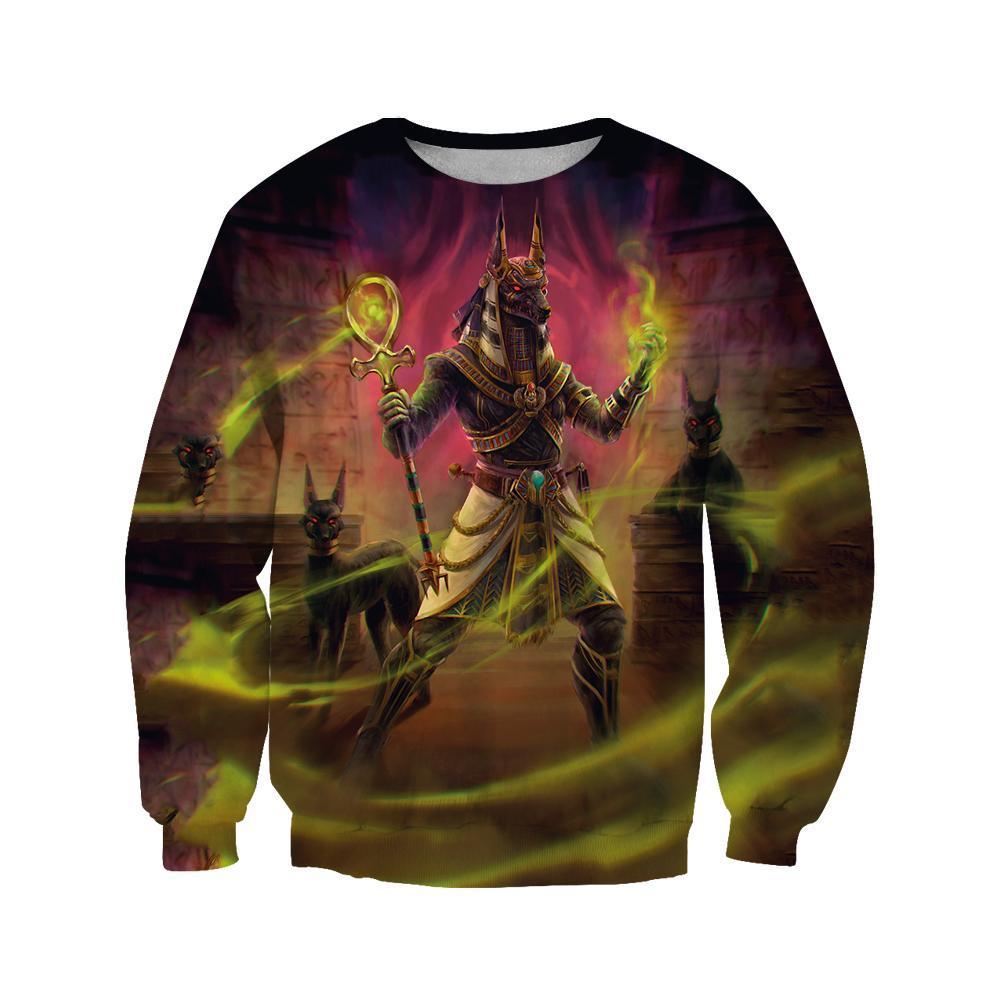 3D All Over The Egyptian gods Anubis Hoodie - Amaze Style™-Apparel