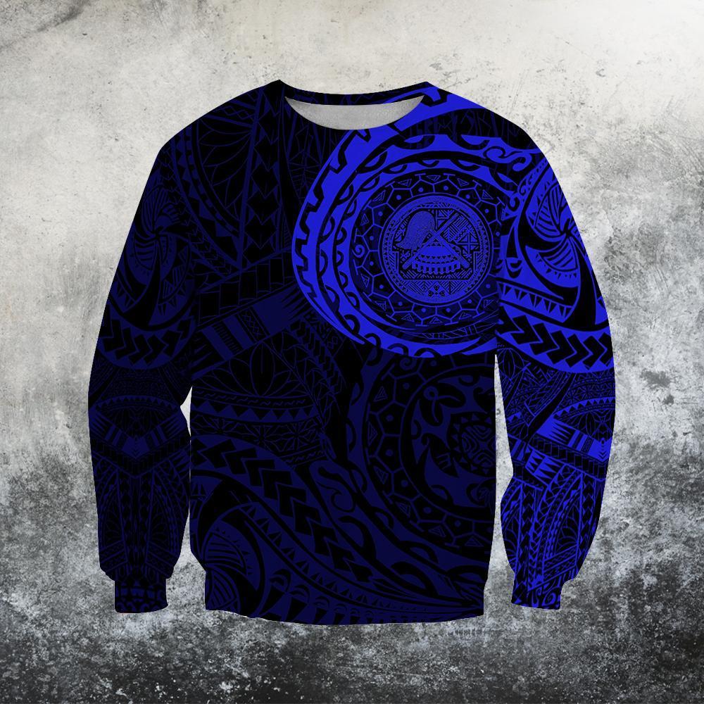 American Samoa In My Heart Polynesian Hoodie Blue PL - Amaze Style™-Apparel