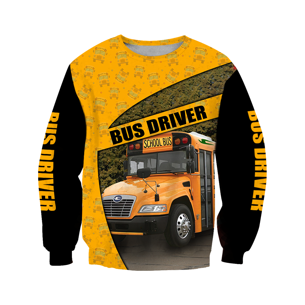 Blue Bird Bus Driver 3D Hoodie JJ100104-Apparel-MP-sweatshirt-S-Vibe Cosy™
