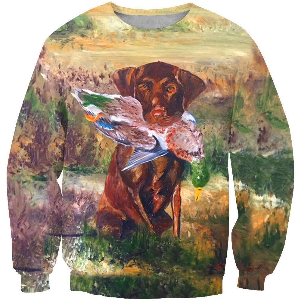 3D All Over Print Hunting Dog Duck Hoodie - Amaze Style™-Apparel