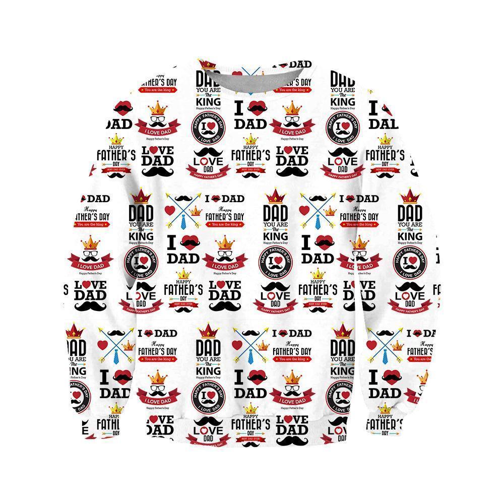 3D All Over I Love Dad Hoodie - Amaze Style™-Apparel