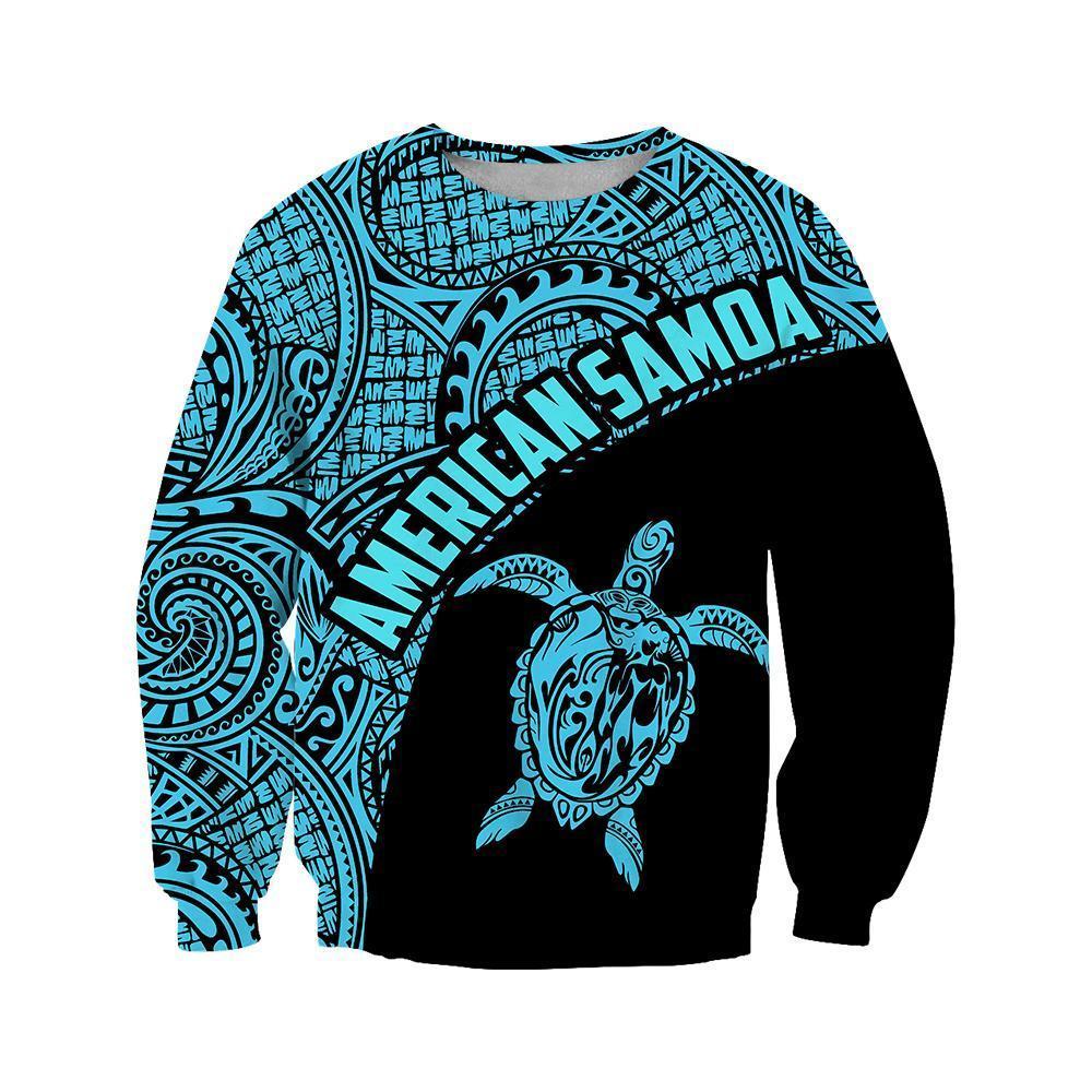 American Samoa Polynesian Hoodie - Blue PL - Amaze Style™-Apparel